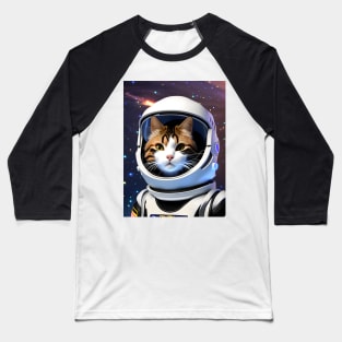 Astronaut Cat - Modern Digital Art Baseball T-Shirt